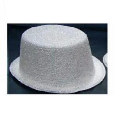 Top Hat White Glitter MFGH-1-WHT