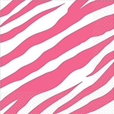 Bright Pink Zebra Luncheon Napkin AM517501