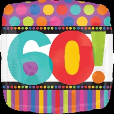 Birthday Dots & Stripes 60 Foil Balloon ANA112465