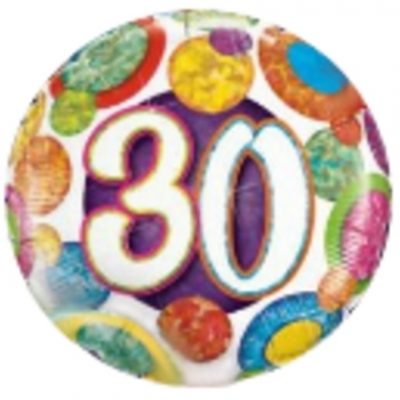 30 Big Dots & Glitz Holographic Foil Balloon Q37896