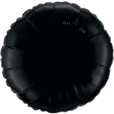 Onyx Black 4 inch (10cm) Round Foil Q14336 (Pk.10) - F - Uninflated, Heat Sealer Required