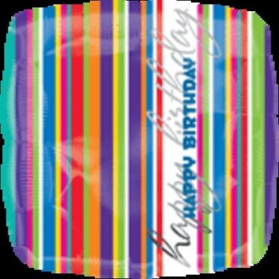 Happy Birthday Stripes Jr. Shape Foil Balloon ANA18153