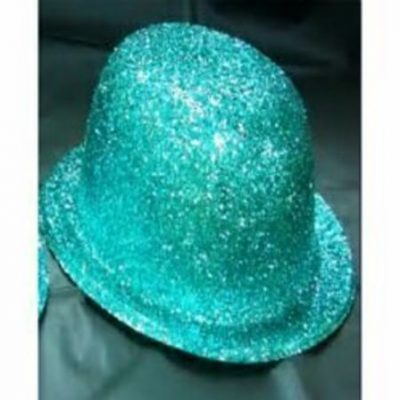Bowler Hat Teal Glitter MFGH-1-TEB