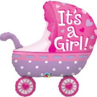 It's A Girl Stroller Foil Shape Balloon Q43289