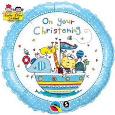 On Your Christening Blue Foil Balloon Q54876
