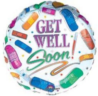 Get Well Bandages 4 inch (10cm) Foil Balloon ANA07872 - F - Uninflated, Heat Sealer Required