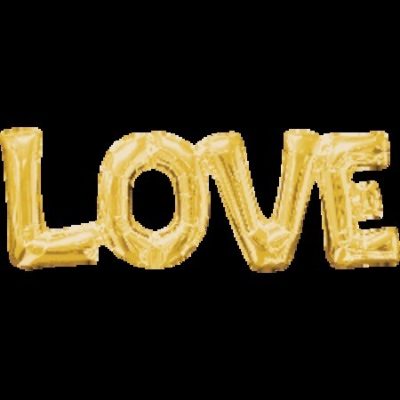 Phrase 'LOVE' Gold Supershape Foil Balloon ANA33767