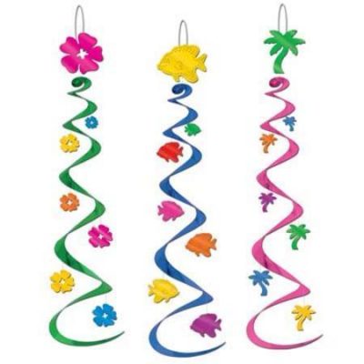 Luau Whirls Hanging Decorations BE50351