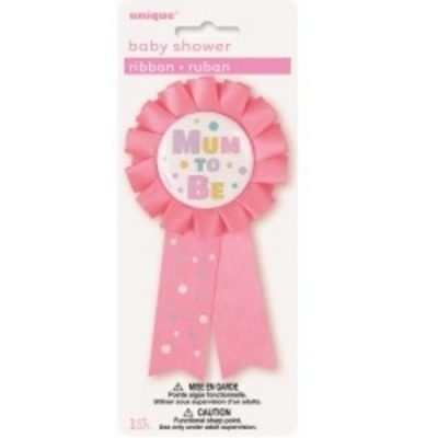 Mum To Be Award Ribbon Pink M13917