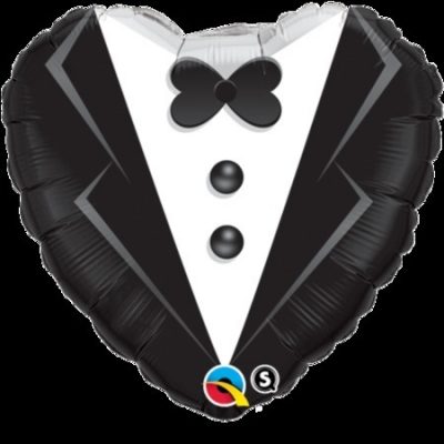 Wedding Tuxedo Heart Shaped Foil Balloon Q15784