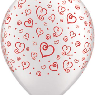 Swirl Hearts Printed Latex Balloons Q98896
