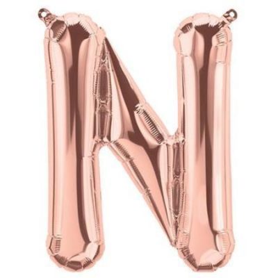 Rose Gold Letter N 16 inch (40 cm) Foil Balloon Q59730