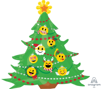 Emoticon Christmas Tree Supershape Foil Balloon ANA36205