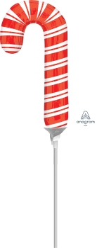 Holiday Candy Cane Minishape Foil Balloon ANA34007 - F - Uninflated, Heat Sealer Required