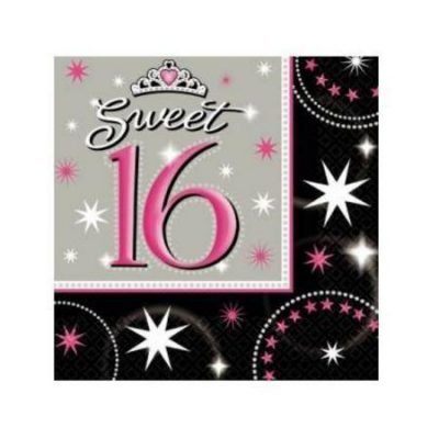 Sweet 16 Sparkle Beverage Napkins AM509874