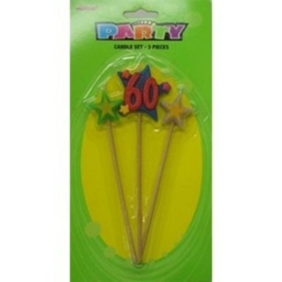 Three Star Pick Candle Numeral 60 MFCN-60