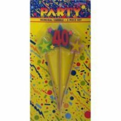 Three Star Pick Candle Numeral 40 MFCN-40