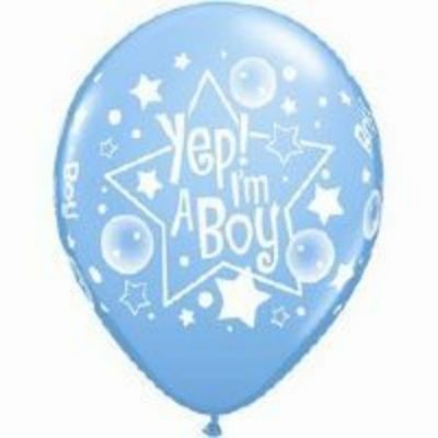 Yep! I'm a Boy Pale Blue Latex Balloon Q87182