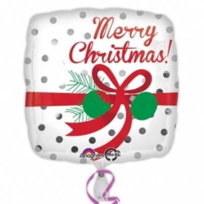 Merry Christmas Silver Dots 9 inch (23cm) Foil Balloon ANA31488-I