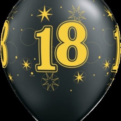18 Sparkle Around Pearl Black Latex Balloons Q48700