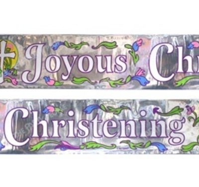 Joyous Christening Foil Banner M90009