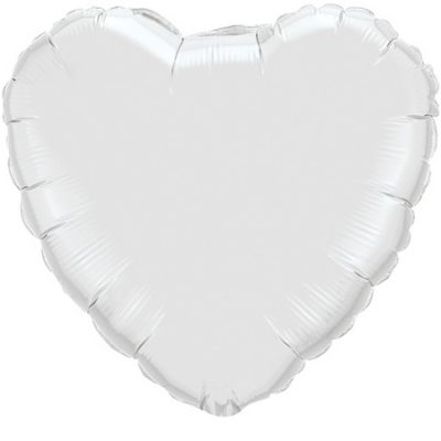 White Heart Shape 36 inch (91cm) Foil Balloon Q12668