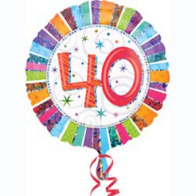 Radiant Birthday 40 Prismatic Foil Balloon ANA16070