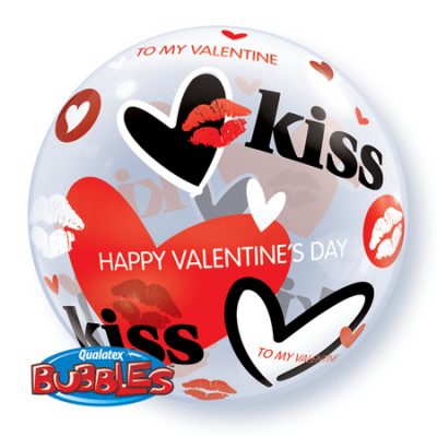 Valentine Kisses & Hearts Bubble Balloon Q27539