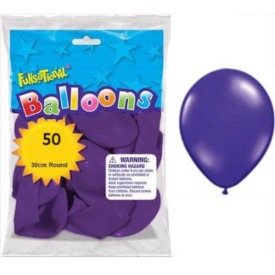 Funsational Crystal Purple 12 inch (30cm) Latex Balloons 50 Count F50903