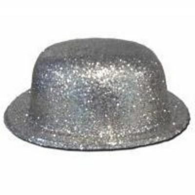 Bowler Hat Silver Glitter MFGH-1-SIB