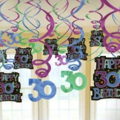 Happy 30th Birthday Swirl Decorations AM678030