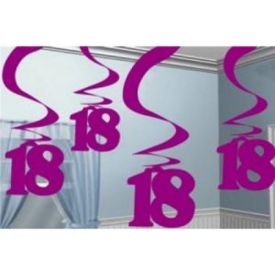 Pink Shimmer 18 Hanging Swirl Decorations AM992369