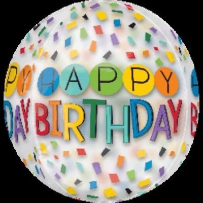 Happy Birthday Rainbow Confetti Orbz (38cm x 40cm) Balloon ANA35168