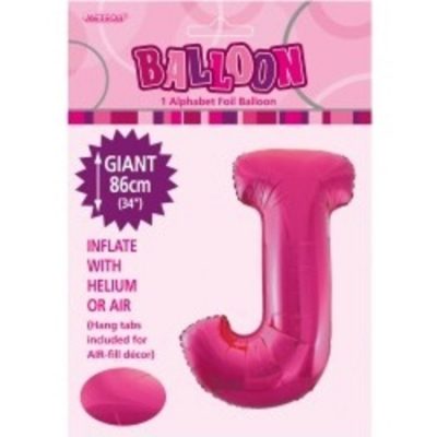 Pink Letter J Alphabet Foil Balloon M43139