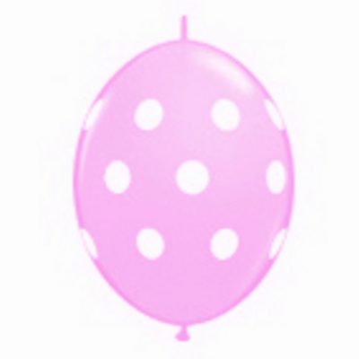 Pink Big Polka Dots 12 inch (30cm) Q-Link Balloons Q90563