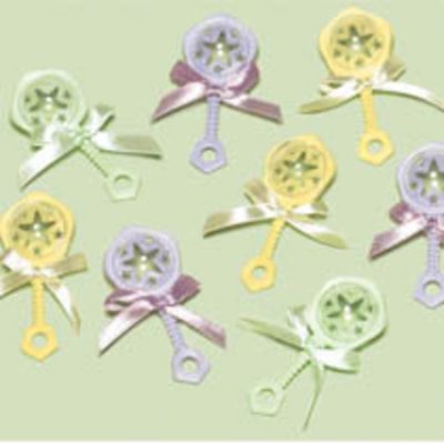 Multicoloured Baby Rattle Favours AM382344