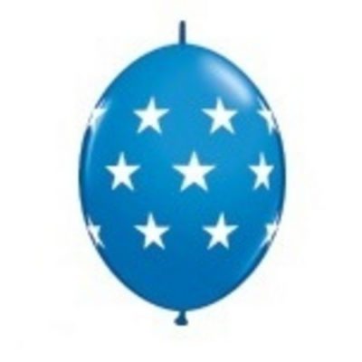 Dark Blue Big Stars 12 inch (30cm) Q-Link Balloons Q90556