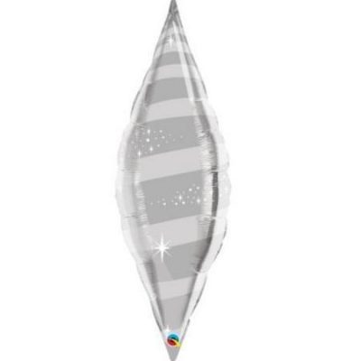 Taper Swirl Silver 38 inch (96.5cm) Foil Balloon Q15568