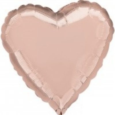 Rose Gold Heart 9 inch (22 cm) Foil ANA36189 - F - Uninflated, Heat Sealer Required