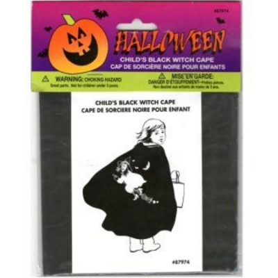 Halloween Child's Black Witch Cape M87974