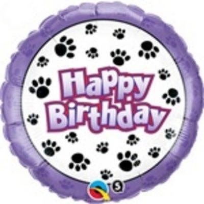 Birthday Paw Prints Foil Balloon Q35443