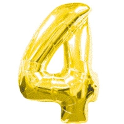 Gold Numeral Four Number Shape Foil Balloon D213714