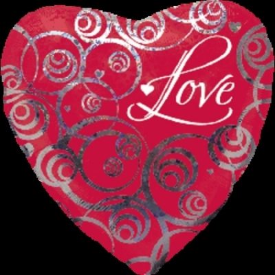 Love Heart Swirls Holographic Foil Balloon ANA25548