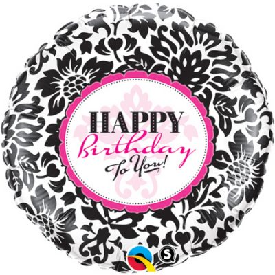 Birthday Elegant Damask Foil Balloon Q30986