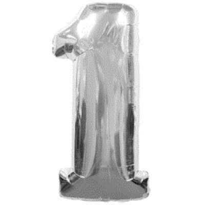 Silver Numeral One Number Shape Foil Balloon D213701