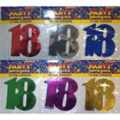 Numeral 18 Foil Cutouts Assorted MFFC-AS18