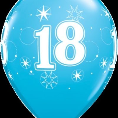 18 Sparkle Around Robin's Egg Latex Balloons Q45683