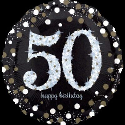 Sparkling Birthday 50 Holographic Foil Balloon ANA32131