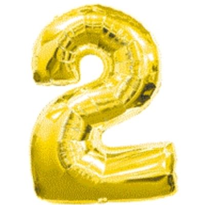 Gold Numeral Two Number Shape Foil Balloon D213712