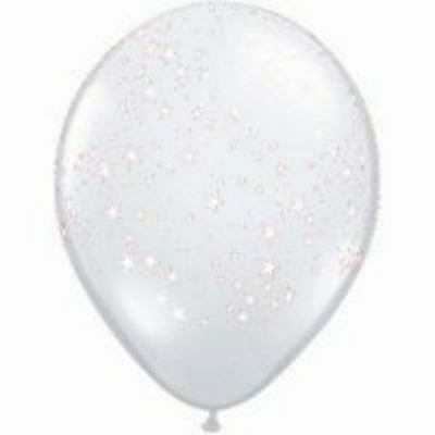 Stars Around Diamond Clear 16 inch (40cm) Latex Balloons Q38865